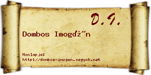 Dombos Imogén névjegykártya